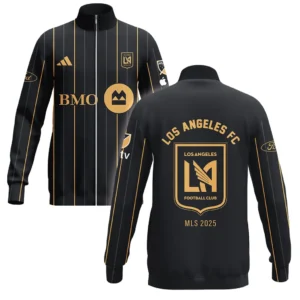 Los Angeles FC Stand Collar Jacket MLS 2025 For Fan Los Angeles FC HVN1096LAFC062825SCJ