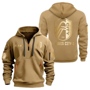 St. Louis City SC MLS Hoodie Half Zip, All Over Print Hoodie For St. Louis City SC Fan MLS03061125777 - Khaki