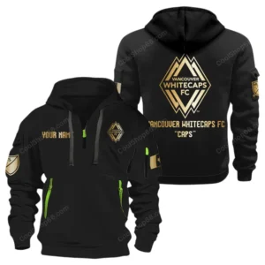 Vancouver Whitecaps MLS Hoodie Half Zip, All Over Print Hoodie For Vancouver Whitecaps Fan MLS03061125778 - Black
