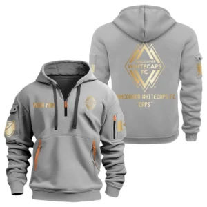 Vancouver Whitecaps MLS Hoodie Half Zip, All Over Print Hoodie For Vancouver Whitecaps Fan MLS03061125778 - Gray