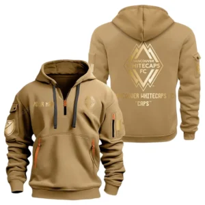 Vancouver Whitecaps MLS Hoodie Half Zip, All Over Print Hoodie For Vancouver Whitecaps Fan MLS03061125778 - Khaki