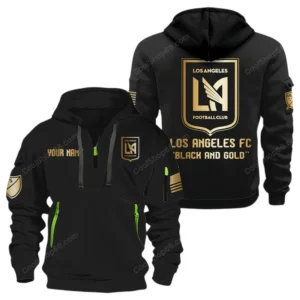 Los Angeles MLS Hoodie Half Zip, All Over Print Hoodie For Los Angeles Fan MLS03061125782 - Black