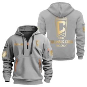 Columbus Crew MLS Hoodie Half Zip, All Over Print Hoodie For Columbus Crew Fan MLS03061125783 - Gray