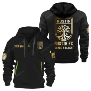 Austin MLS Hoodie Half Zip, All Over Print Hoodie For Austin Fan MLS03061125784 - Black