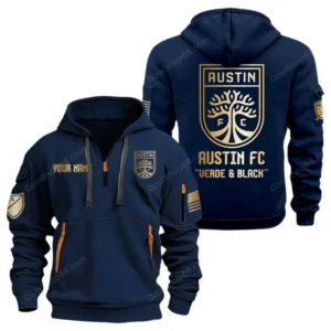 Austin MLS Hoodie Half Zip, All Over Print Hoodie For Austin Fan MLS03061125784 - Navy