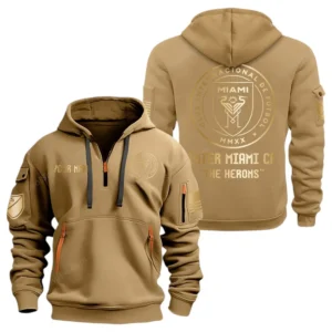 Inter Miami CF MLS Hoodie Half Zip, All Over Print Hoodie For Inter Miami CF Fan MLS03061125785 - Khaki