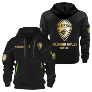 Colorado Rapids MLS Hoodie Half Zip, All Over Print Hoodie For Colorado Rapids Fan MLS03061125789 - Black
