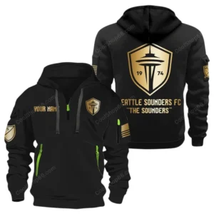 Seattle Sounders MLS Hoodie Half Zip, All Over Print Hoodie For Seattle Sounders Fan MLS03061125791 - Black