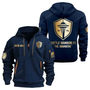 Seattle Sounders MLS Hoodie Half Zip, All Over Print Hoodie For Seattle Sounders Fan MLS03061125791 - Navy