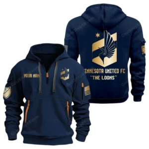 Minnesota United MLS Hoodie Half Zip, All Over Print Hoodie For Minnesota United Fan MLS03061125793 - Navy