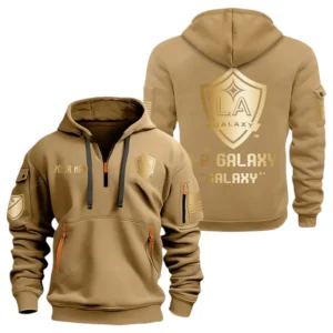 LA Galaxy MLS Hoodie Half Zip, All Over Print Hoodie For LA Galaxy Fan MLS03061125795 - Khaki