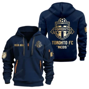 Toronto MLS Hoodie Half Zip, All Over Print Hoodie For Toronto Fan MLS03061125796 - Navy