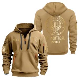 CF Montréal MLS Hoodie Half Zip, All Over Print Hoodie For CF Montréal Fan MLS03061125797 - Khaki