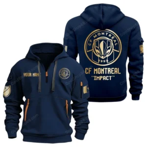 CF Montréal MLS Hoodie Half Zip, All Over Print Hoodie For CF Montréal Fan MLS03061125797 - Navy