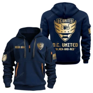 D.C. United MLS Hoodie Half Zip, All Over Print Hoodie For D.C. United Fan MLS03061125798 - Navy