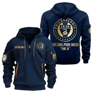 Philadelphia Union MLS Hoodie Half Zip, All Over Print Hoodie For Philadelphia Union Fan MLS03061125799 - Navy