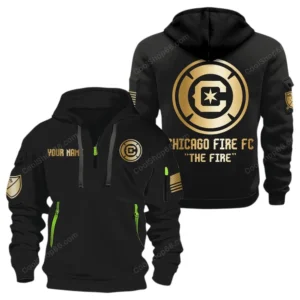 Chicago Fire MLS Hoodie Half Zip, All Over Print Hoodie For Chicago Fire Fan MLS03061125802 - Black