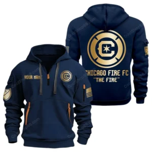 Chicago Fire MLS Hoodie Half Zip, All Over Print Hoodie For Chicago Fire Fan MLS03061125802 - Navy