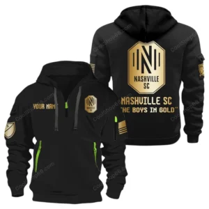 Nashville SC MLS Hoodie Half Zip, All Over Print Hoodie For Nashville SC Fan MLS03061125804 - Black