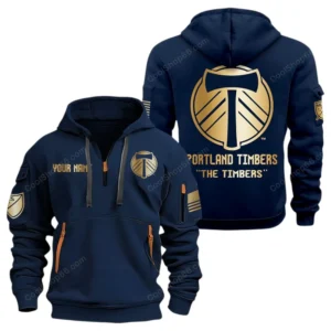 Portland Timbers MLS Hoodie Half Zip, All Over Print Hoodie For Portland Timbers Fan MLS03061125806 - Navy