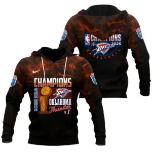 Oklahoma City Thunder 3D Hoodie Champions NBA 2025 NBA105062625700