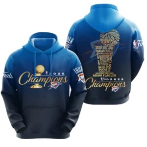 Oklahoma City Thunder 3D Hoodie Champions NBA 2025 NBA105062625710