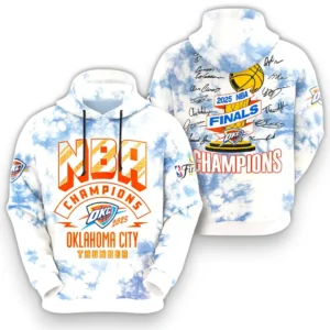 Oklahoma City Thunder 3D Hoodie Champions NBA 2025 NBA105062625713