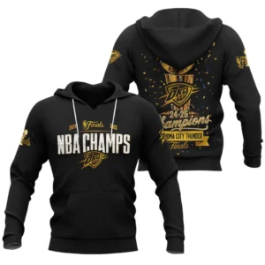 Oklahoma City Thunder 3D Hoodie Champions NBA 2025 NBA105062625720