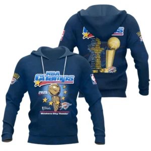 Oklahoma City Thunder 3D Hoodie Champions NBA 2025 NBA105062625730