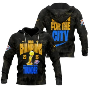 Oklahoma City Thunder 3D Hoodie Champions NBA 2025 NBA105062625737