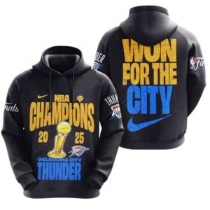 Oklahoma City Thunder 3D Hoodie Champions NBA 2025 NBA105062625741