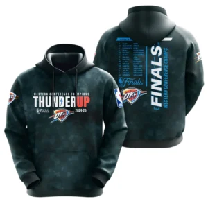 Oklahoma City Thunder 3D Hoodie Champions NBA 2025 NBA105062625748
