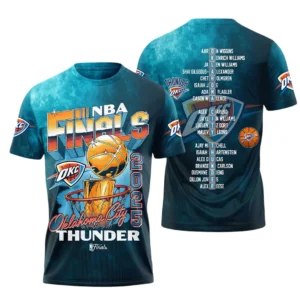Oklahoma City Thunder 3D T-Shirt Champions NBA 2025 NBA105062625753