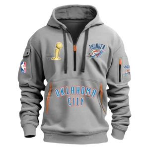 Oklahoma City Thunder Hoodie Half Zipper Champions NBA 2025 NBA106062625900 - Gray