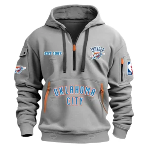 Oklahoma City Thunder Hoodie Half Zipper Champions NBA 2025 NBA106062625901 - Gray