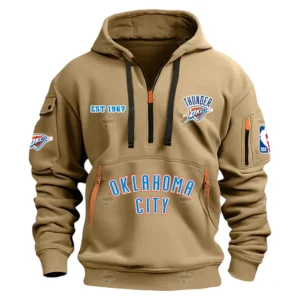 Oklahoma City Thunder Hoodie Half Zipper Champions NBA 2025 NBA106062625901 - Khaki