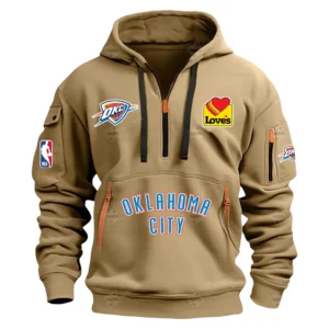 Oklahoma City Thunder Hoodie Half Zipper Champions NBA 2025 NBA106062625902 - Khaki