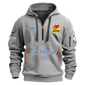 Oklahoma City Thunder Hoodie Half Zipper Champions NBA 2025 NBA106062625903 - Gray