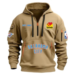 Oklahoma City Thunder Hoodie Half Zipper Champions NBA 2025 NBA106062625903 - Khaki