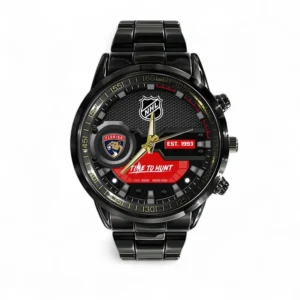 Florida Panthers Black Stainless Steel Watch NHL Stanley Cup Champions 2025 NHL104062725728