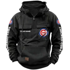 Chicago Cubs Tactical Quarter Zip Hoodie, All Over Print Tactical Quarter Zip Hoodie Chicago Cubs DMLB130722026 - khaki