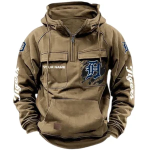 Detroit Tigers Tactical Quarter Zip Hoodie, All Over Print Tactical Quarter Zip Hoodie Detroit Tigers DMLB130722029 - Black