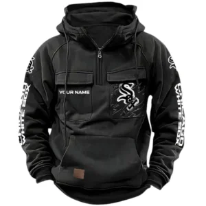 Chicago White Sox Tactical Quarter Zip Hoodie, All Over Print Tactical Quarter Zip Hoodie Chicago White Sox DMLB130722030 - khaki