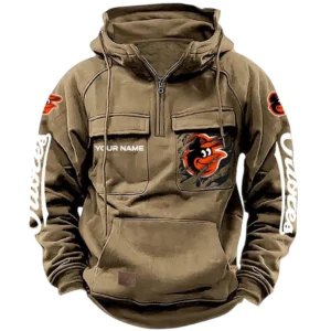Baltimore Orioles Tactical Quarter Zip Hoodie, All Over Print Tactical Quarter Zip Hoodie Baltimore Orioles DMLB130722031 - Black