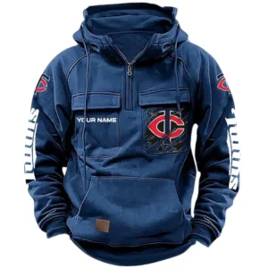 Minnesota Twins Tactical Quarter Zip Hoodie, All Over Print Tactical Quarter Zip Hoodie Minnesota Twins DMLB130722035 - Dark Blue