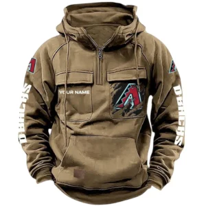 Arizona Diamondbacks Tactical Quarter Zip Hoodie, All Over Print Tactical Quarter Zip Hoodie Arizona Diamondbacks DMLB130722036 - Black