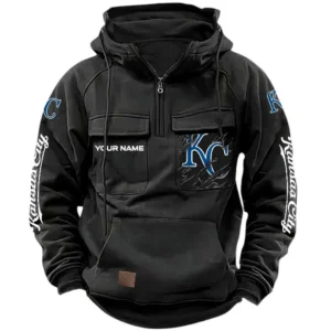 Kansas City Royals Tactical Quarter Zip Hoodie, All Over Print Tactical Quarter Zip Hoodie Kansas City Royals DMLB130722040 - khaki