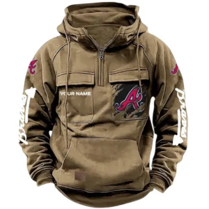 Atlanta Braves Tactical Quarter Zip Hoodie, All Over Print Tactical Quarter Zip Hoodie Atlanta Braves DMLB130722041 - Black