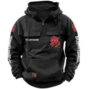 St. Louis Cardinals Tactical Quarter Zip Hoodie, All Over Print Tactical Quarter Zip Hoodie St. Louis Cardinals DMLB130722043 - khaki