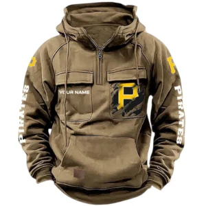 Pittsburgh Pirates Tactical Quarter Zip Hoodie, All Over Print Tactical Quarter Zip Hoodie Pittsburgh Pirates DMLB130722048 - Black